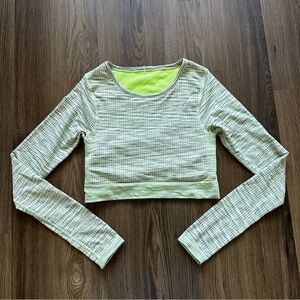 Lululemon Ebb to Street Long Sleeve Crop Shirt Size 6 Moonlit Magenta Multi